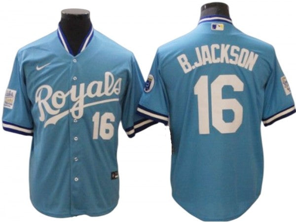 Kansas City Royals #16 Bo Jackson Light Blue Player Jersey