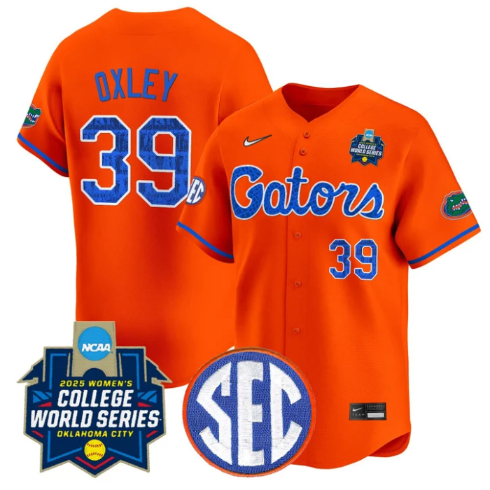 Katelynn Oxley Jersey #39 Florida Gators Softball 2025 World Series Stitched Orange