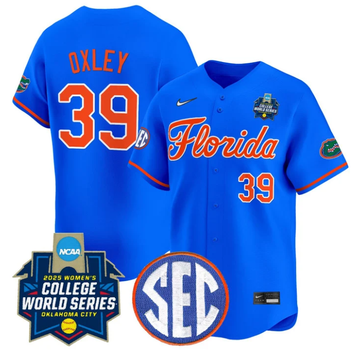 Katelynn Oxley Jersey #39 Florida Gators Softball 2025 World Series Stitched Royal
