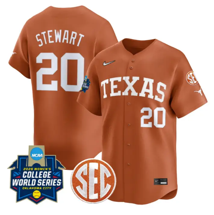 Katie Stewart Jersey #20 Texas Softball 2026 World Series Stitched