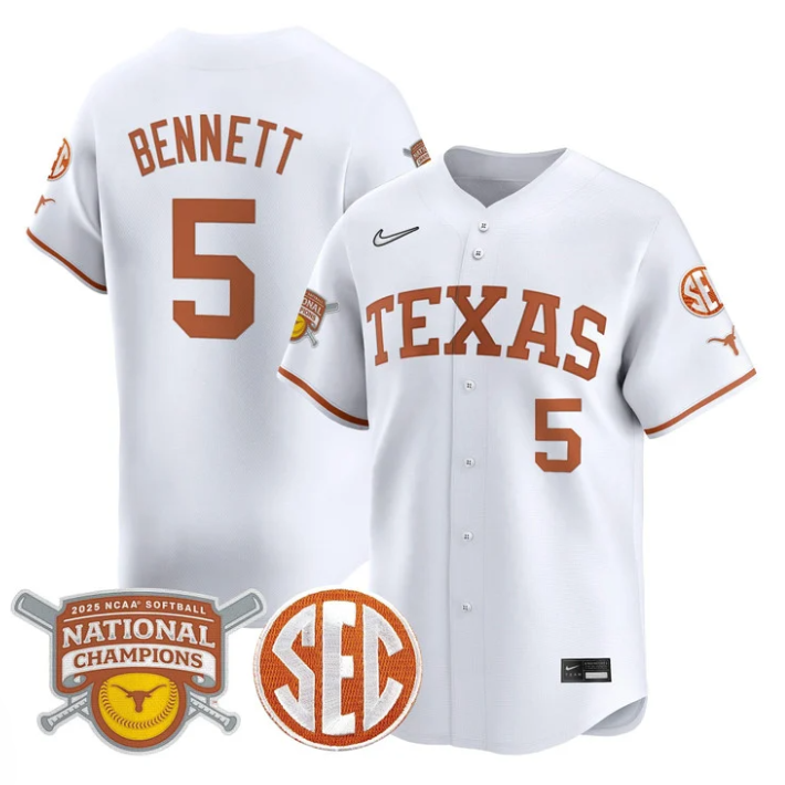 Kaydee Bennett Jersey #5 Texas Longhorns 2025 National Champions White