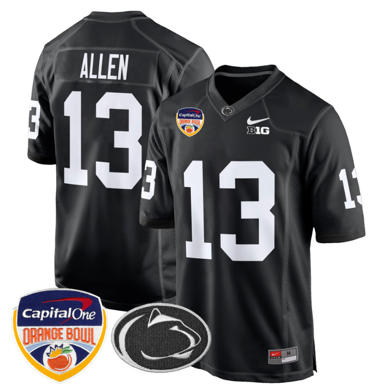 Kaytron Allen Jersey #13 Custom Penn State Orange Bowl Patch Black