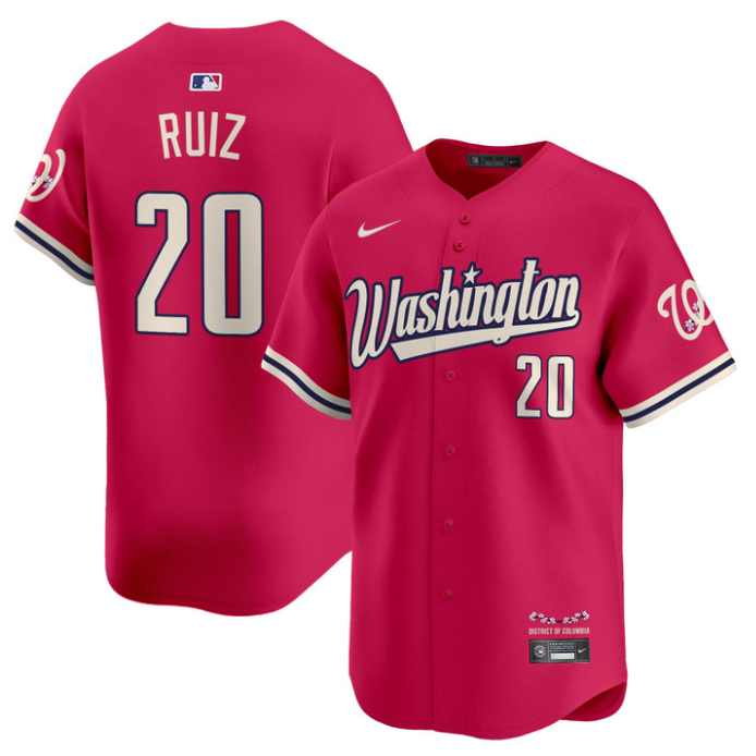 Keibert Ruiz Jersey #20 Washington Nationals Vapor Limited All Stitched Pink