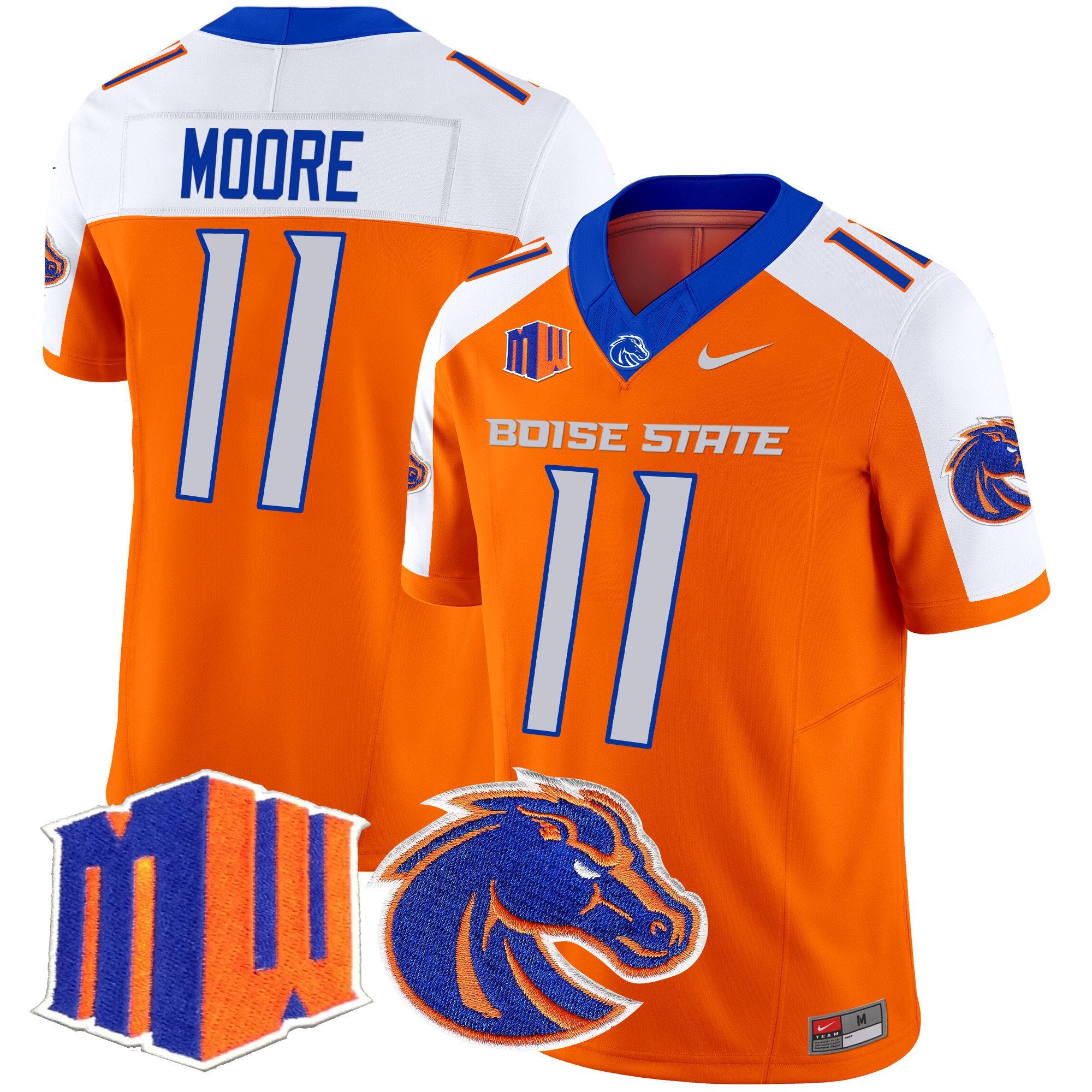 Kellen Moore Jersey #11 Boise State Broncos 2025 Vapor Stitched Orange Alternate