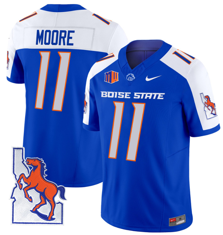 Kellen Moore Jersey #11 Boise State Broncos 2024 Map Patch Vapor Football White