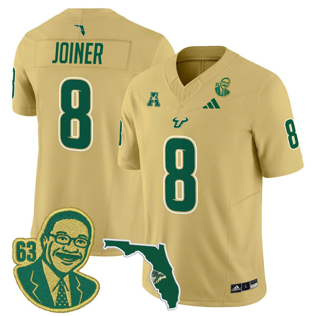 Kelley Joiner Jersey #8 South Florida Bulls Lee Roy Selmon Legacy Stitched Gold