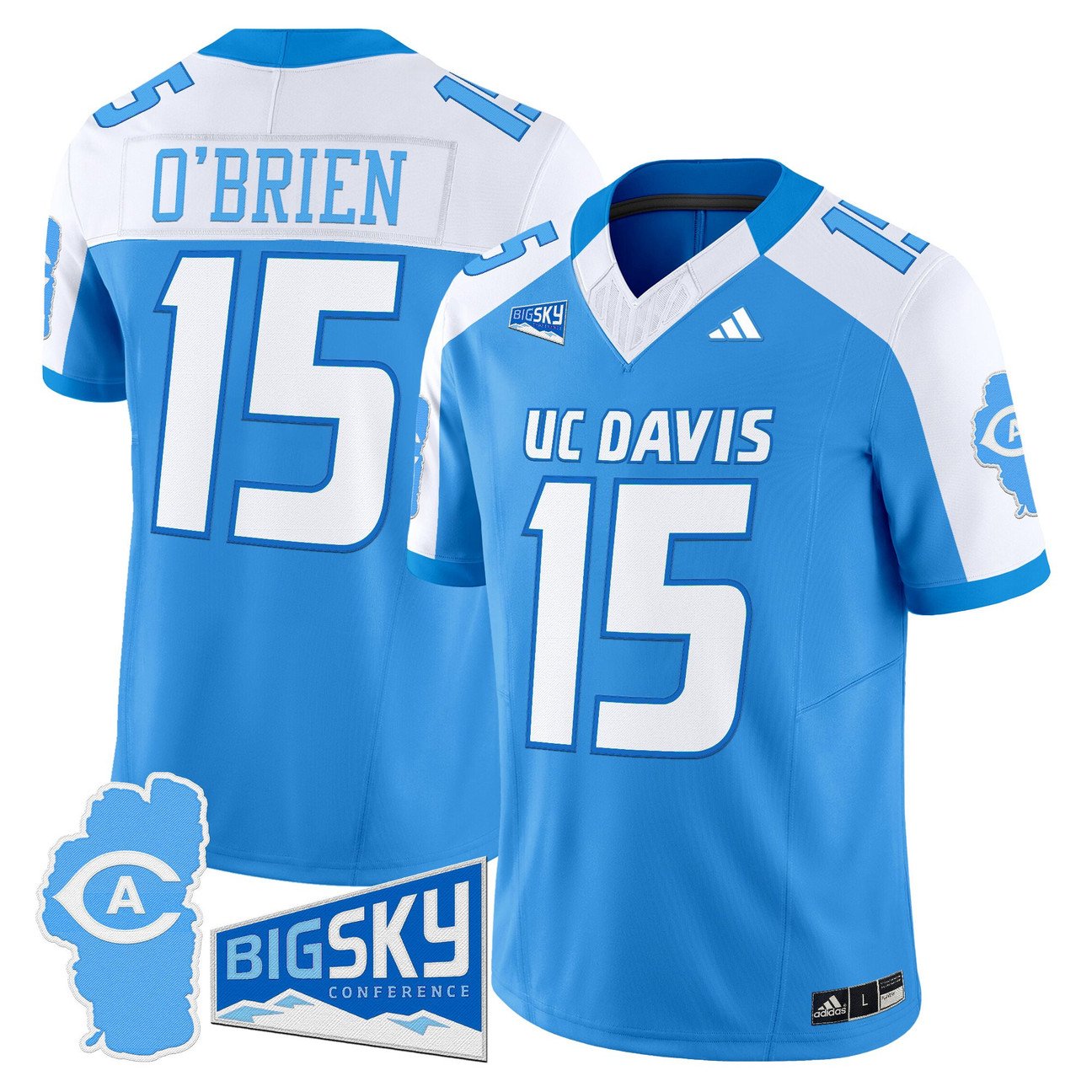 Ken O’Brien Jersey #15 UC Davis Aggies 2025 Lake Tahoe Patch Stitched