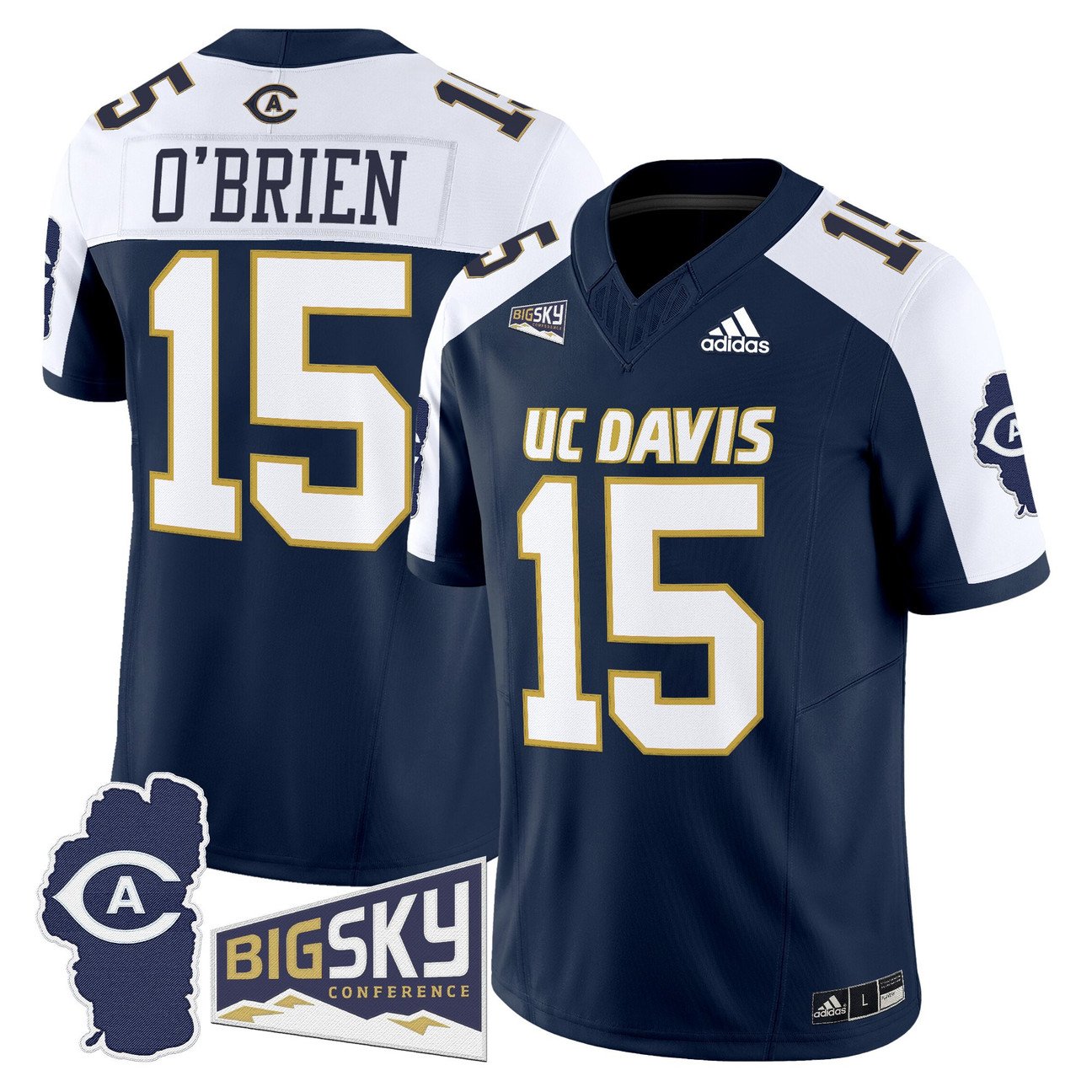 Ken O’Brien Jersey #15 UC Davis Aggies 2025 Lake Tahoe Patch Stitched