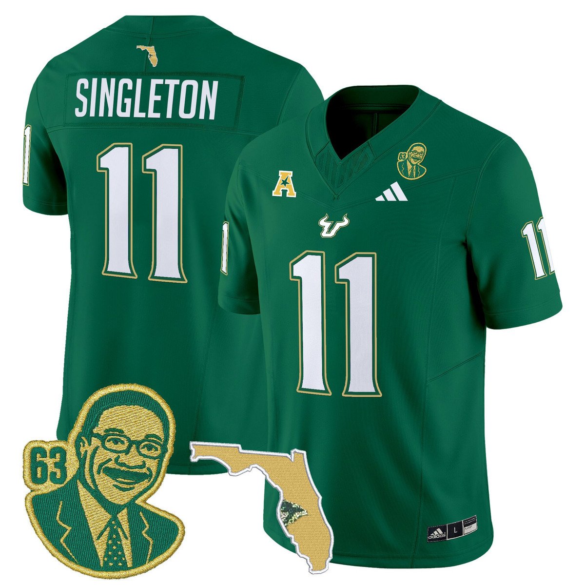 Keshaun Singleton Jersey #11 South Florida Bulls Lee Roy Selmon Legacy Green