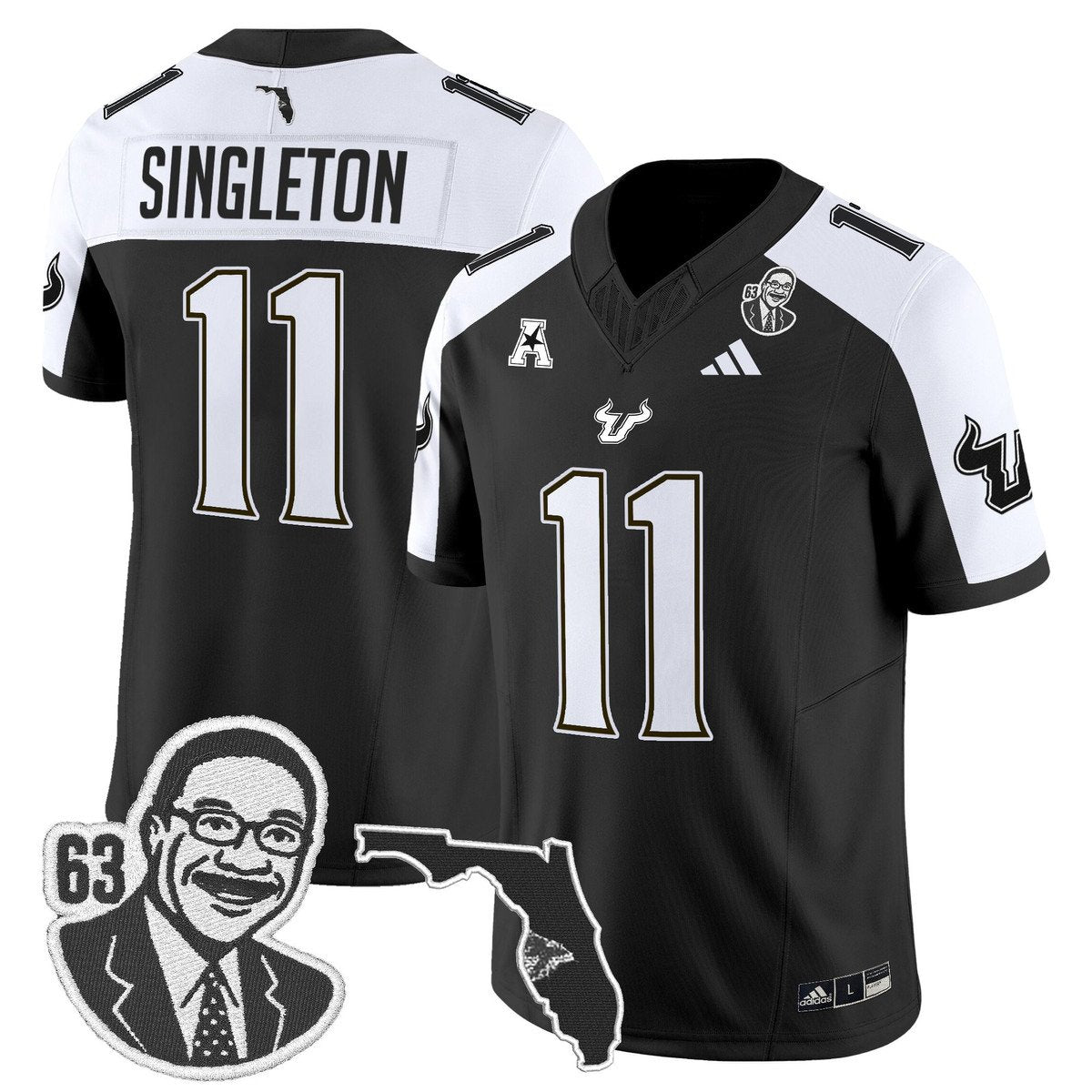 Keshaun Singleton Jersey #11 South Florida Bulls Lee Roy Selmon Legacy Black Alter