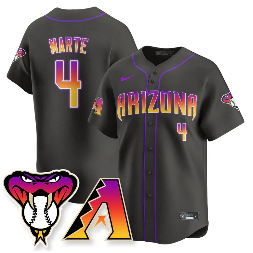 Ketel Marte Jersey #4 Arizona Diamondbacks 2025 City Connect Concept Stitched Black