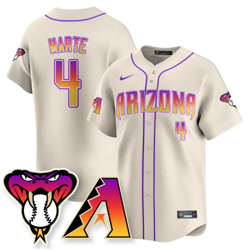 Ketel Marte Jersey #4 Arizona Diamondbacks 2025 City Connect Concept Stitched Cream