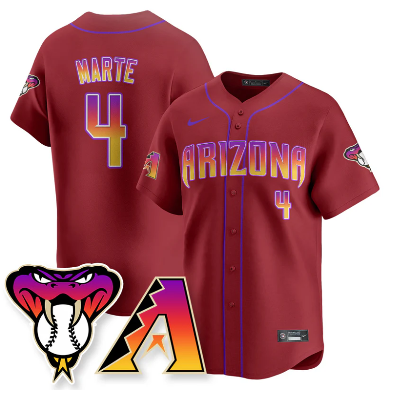 Ketel Marte Jersey #4 Arizona Diamondbacks 2025 City Connect Concept Stitched Red