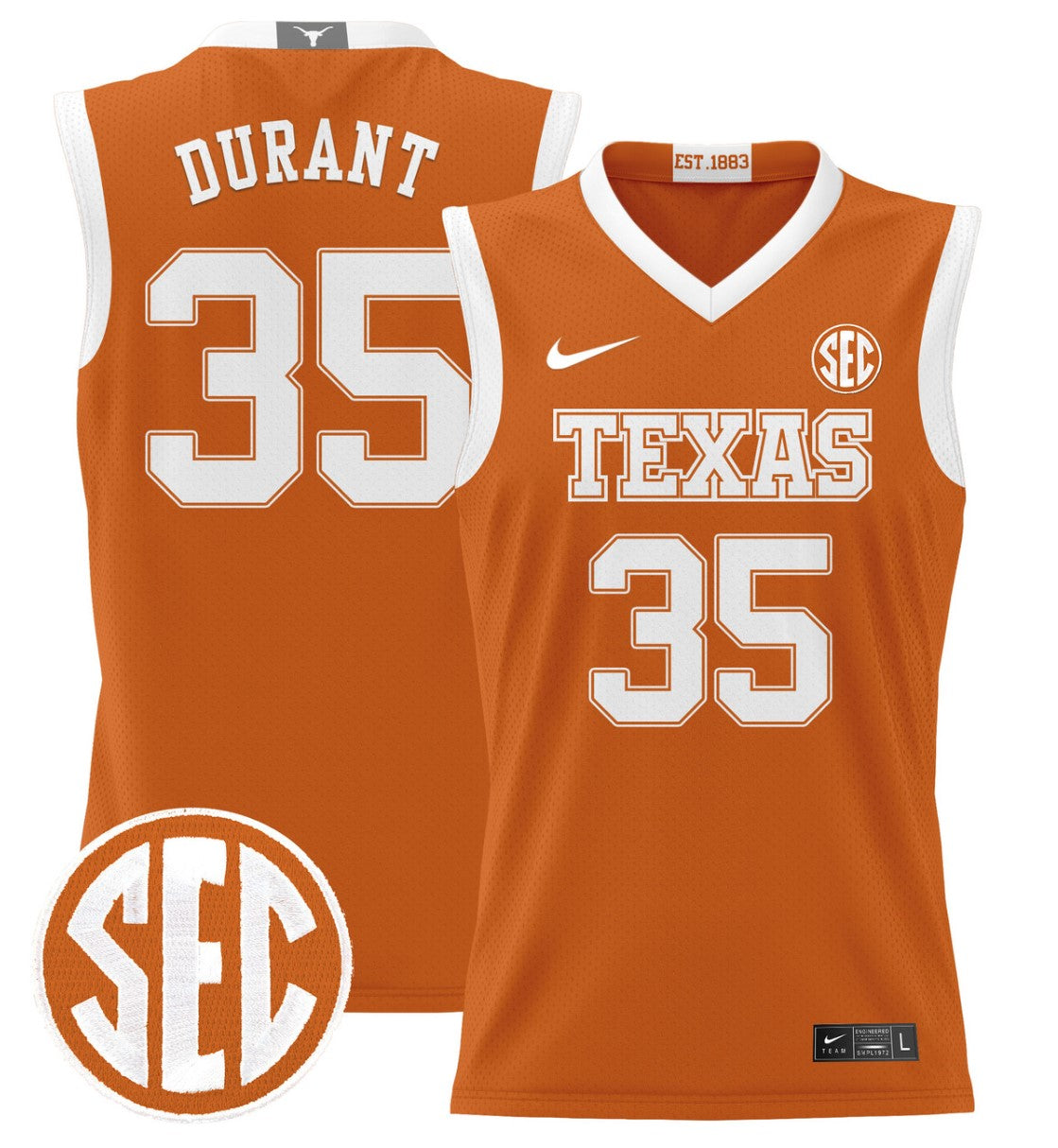 Kevin Durant Jersey #35 Texas Longhorns 2024 Lightweight Basketball Orange
