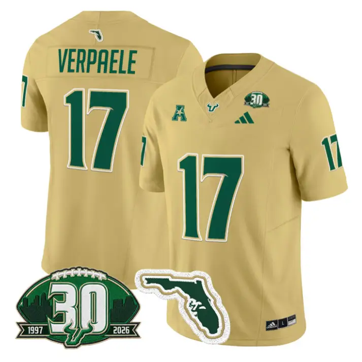 Kevin Wade Verpaele Jersey #17 South Florida Bulls 30th Patch Stitched