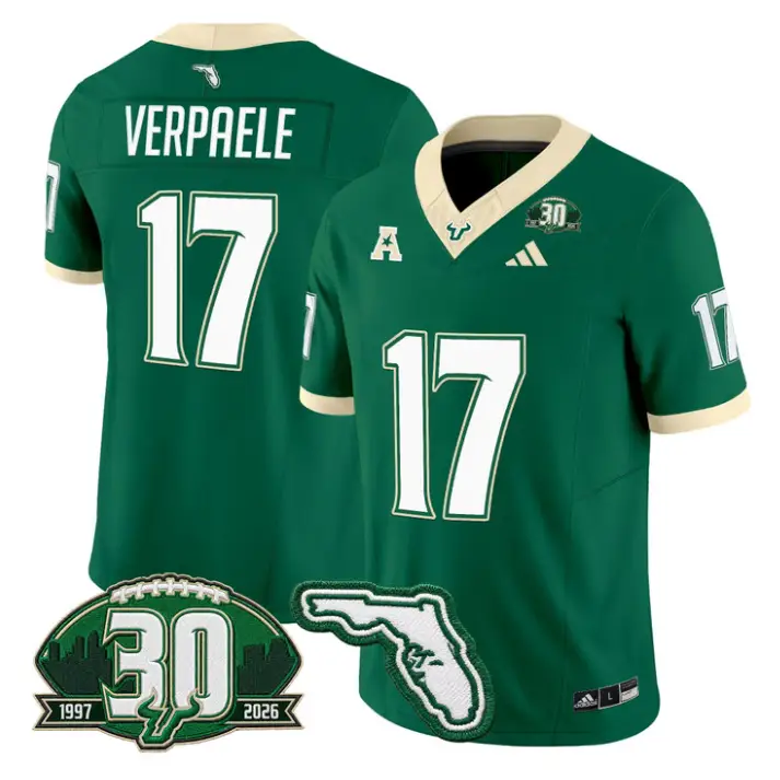 Kevin Wade Verpaele Jersey #17 South Florida Bulls 30th Patch Stitched