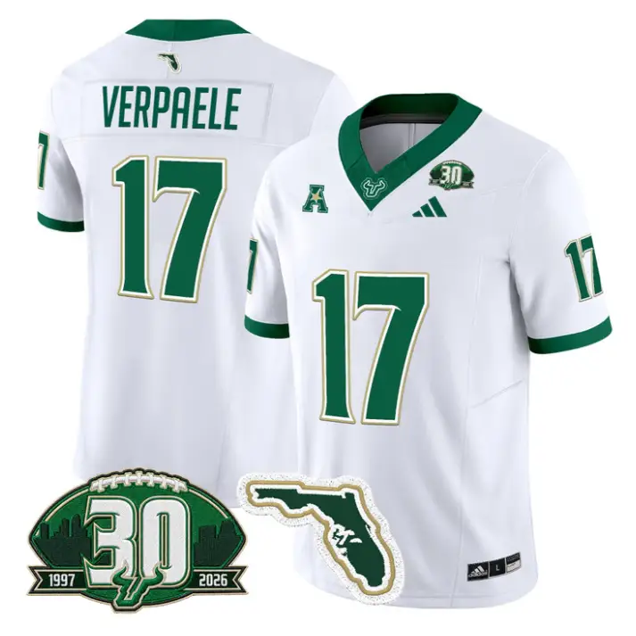 Kevin Wade Verpaele Jersey #17 South Florida Bulls 30th Patch Stitched