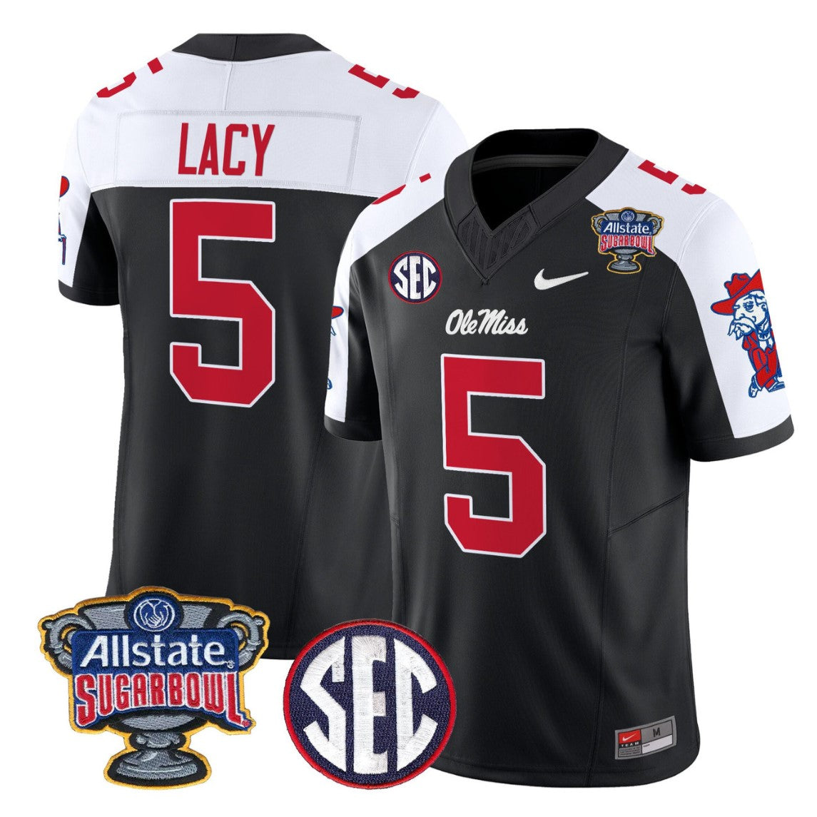 Kewan Lacy Jersey #5 Ole Miss Rebels 2026 Sugar Bowl Patch Stitched