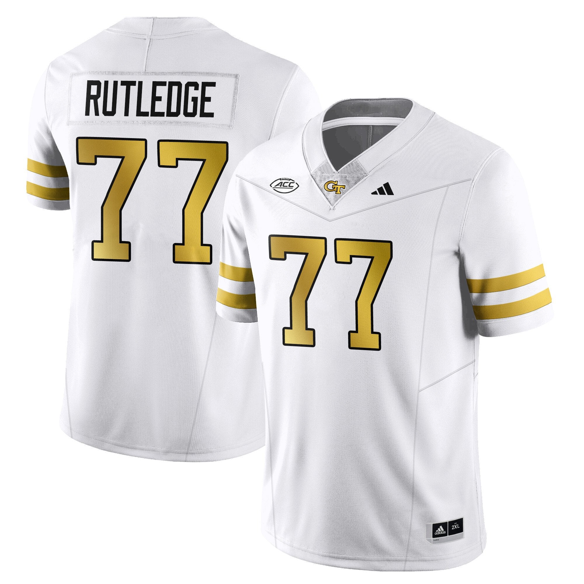 Keylan Rutledge Jersey #77 Georgia Tech Football 2025 Limited Stitched White