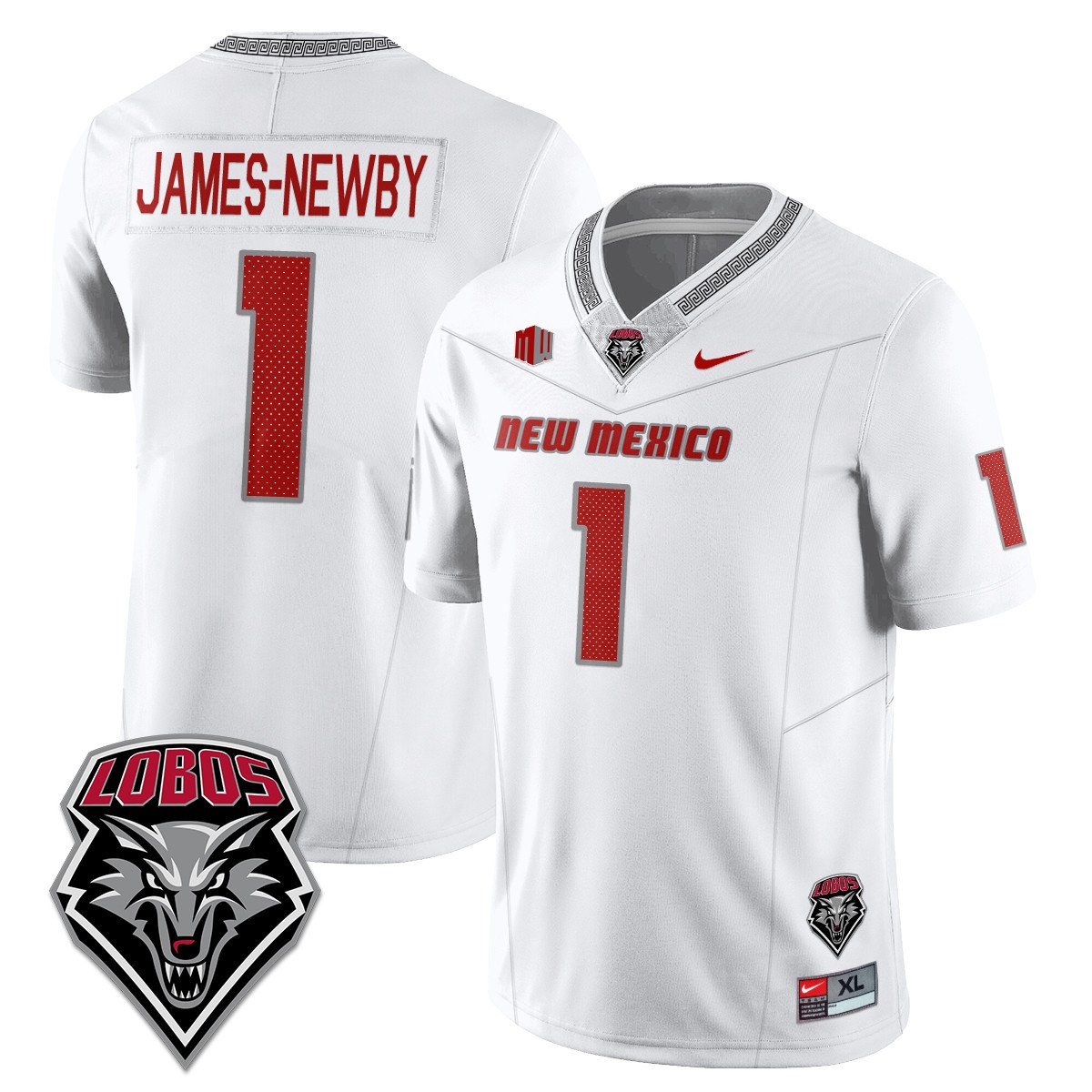 Keyshawn James-Newby Jersey #1 UNM Lobo Football 2025 Stitched White