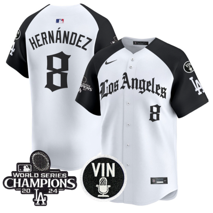 Kike Hernandez Jersey #8 Dodgers 2025 LA Gothic Style Vapor Premier Limited Stitched Alternate