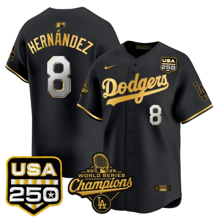 Kike Hernandez Jersey #8 Dodgers 2025 World Series Champions 250 USA Stitched
