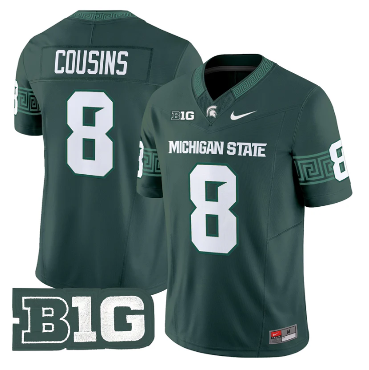 Kirk Cousins Jersey #8 Michigan State Spartans 2025 Vapor Stitched Green