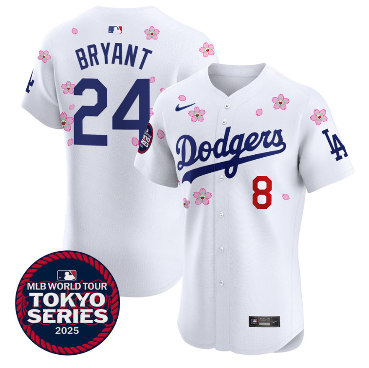 Kobe Bryant Jersey Dodgers Tokyo Series 2025 Vapor Premier Elite Stitched White