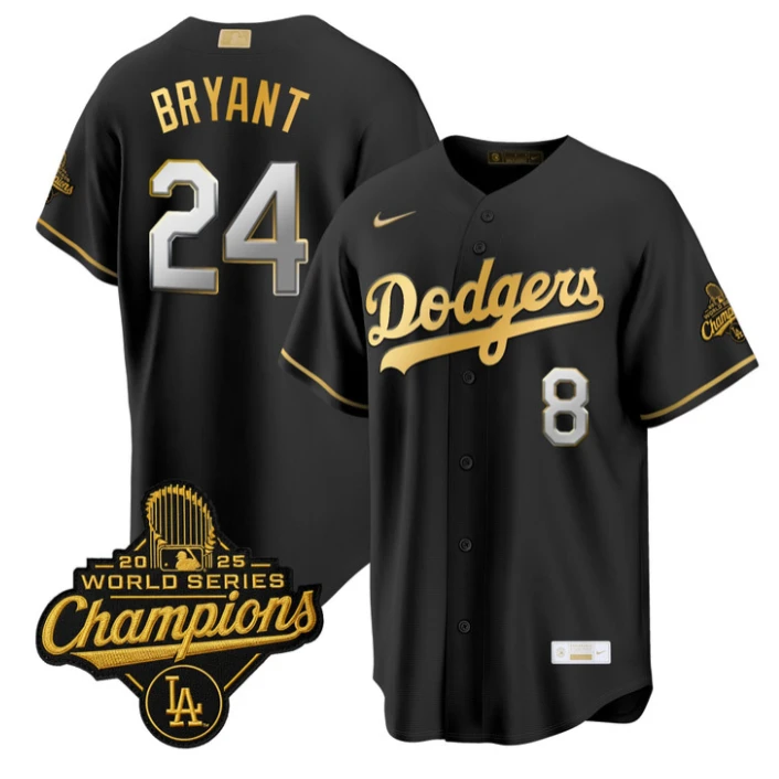 Kobe Bryant Jersey #24 Dodgers Gold Collection Premier Stitched