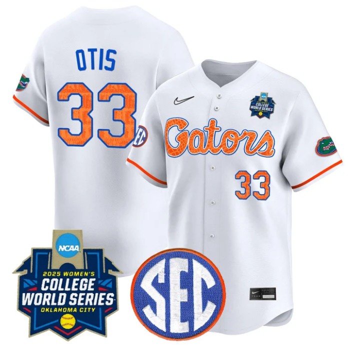 Korbe Otis Jersey #33 Florida Gators Softball 2025 World Series Stitched White Limited