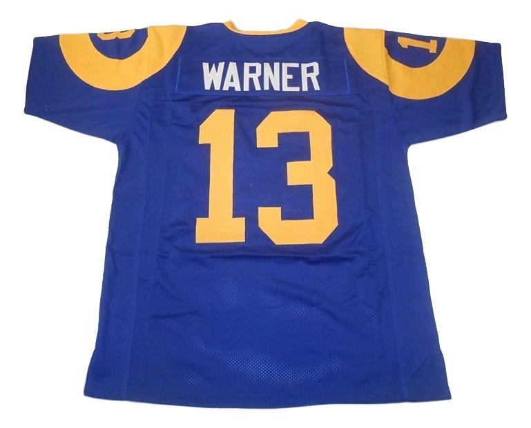Kurt Warner CUSTOM STITCHED Unsigned Football Jersey Blue