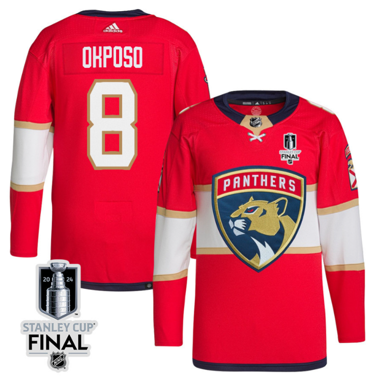 Kyle Okposo 8 Florida Panthers 2024 STANLEY CUP Final Home Breakaway Jersey Men, Red