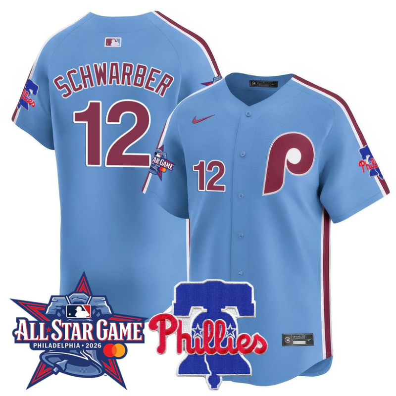 Kyle Schwarber Jersey #12 Philadelphia Phillies 2026 MLB All-Star Light Blue