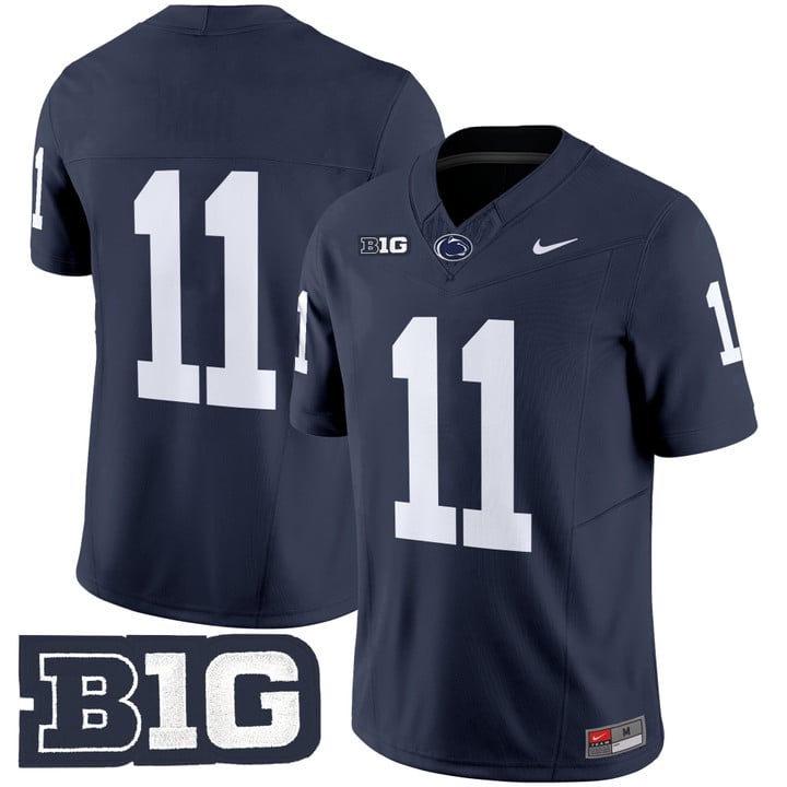 Kyron Hudson Jersey #11 No Name Penn State Nittany Lions 2025 Stitched Navy
