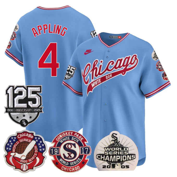 Luke Appling Jersey #4 Chicago White Sox 125th Anniversary World Series Champions City Connect