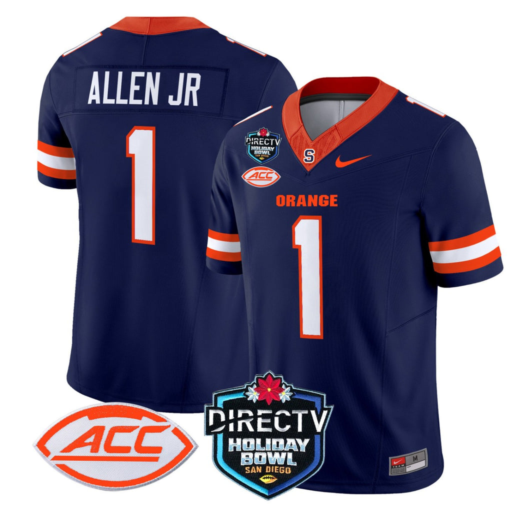 LeQuint Allen Jersey #1 Syracuse Orange 2025 Holiday Bowl Patch Navy
