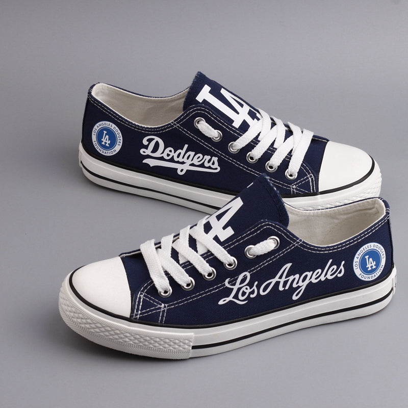 Los Angeles Dodgers Limited Print MLB Baseball Fans Low Top Canvas Shoes Sport Sneakers T-D866L