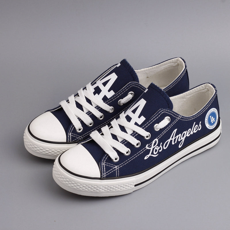 Los Angeles Dodgers Limited Print MLB Baseball Fans Low Top Canvas Shoes Sport Sneakers T-D866L