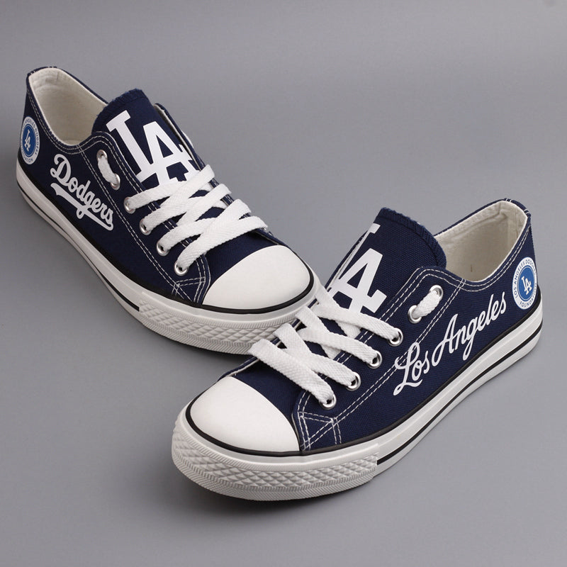Los Angeles Dodgers Limited Print MLB Baseball Fans Low Top Canvas Shoes Sport Sneakers T-D866L