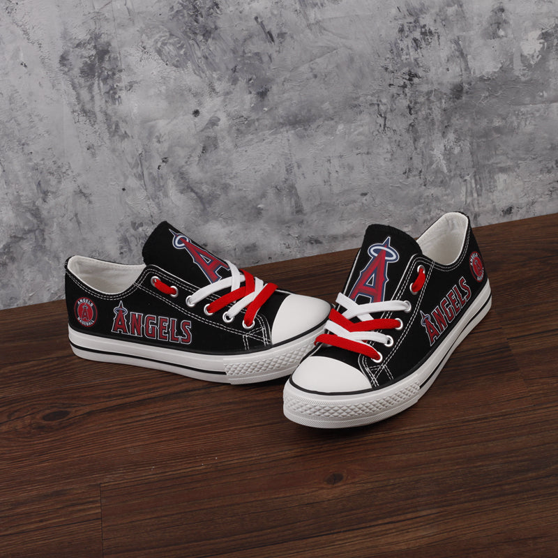 Los Angeles Angels Limited Print MLB Baseball Fans Low Top Canvas Shoes Sport Sneakers T-DJ252H