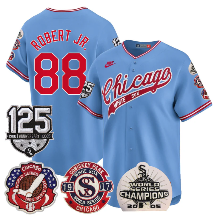 Luis Robert Jr Jersey #88 Chicago White Sox 125th Anniversary World Series Champions Blue