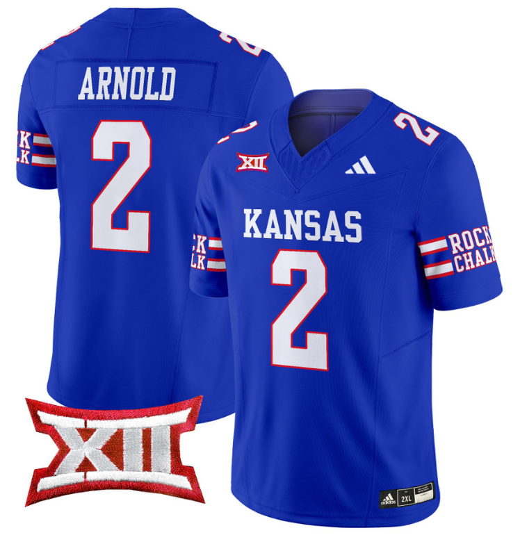 Lawrence Arnold Jersey #2 Kansas Jayhawks 2024 Vapor College Football Vapor Limited Royal