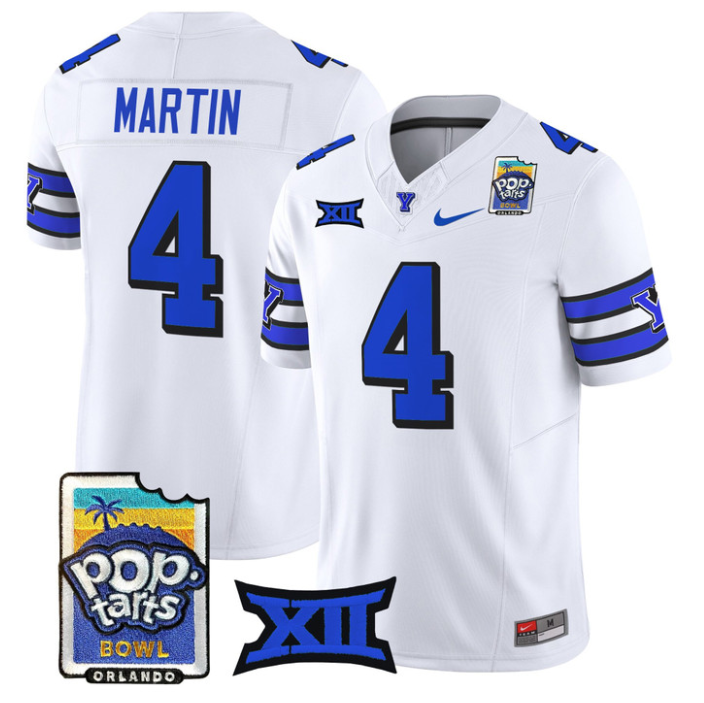 LJ Martin Jersey #4 BYU Cougars 2025 Pop-Tarts Patch Limited Stitched