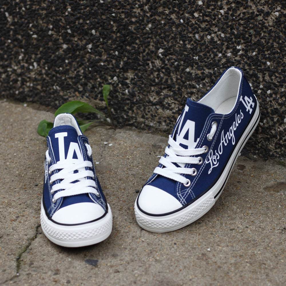 Los Angeles Dodgers Limited Print MLB Baseball Fans Low Top Canvas Shoes Sport Sneakers T-DBS45L