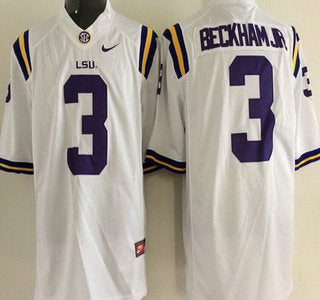 LSU Tigers #3 Odell Beckham Jr. White 2015 College Football Limited Jersey