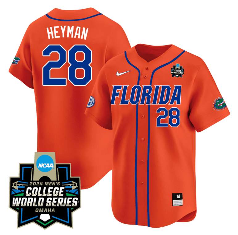 Luke Heyman Jersey #28 Florida Gators 2024 College World Series Vapor Premier Limited NCAA Baseball Stitched Florida Orange