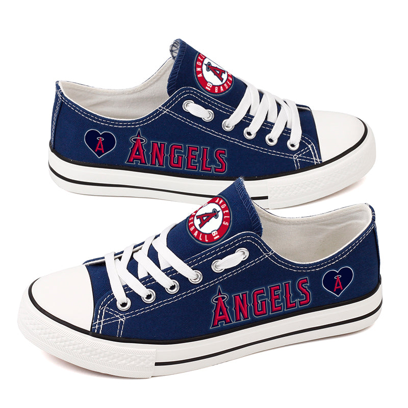 Los Angeles Angels Limited Print MLB Baseball Fans Low Top Canvas Shoes Sport Sneakers T-DAC178L