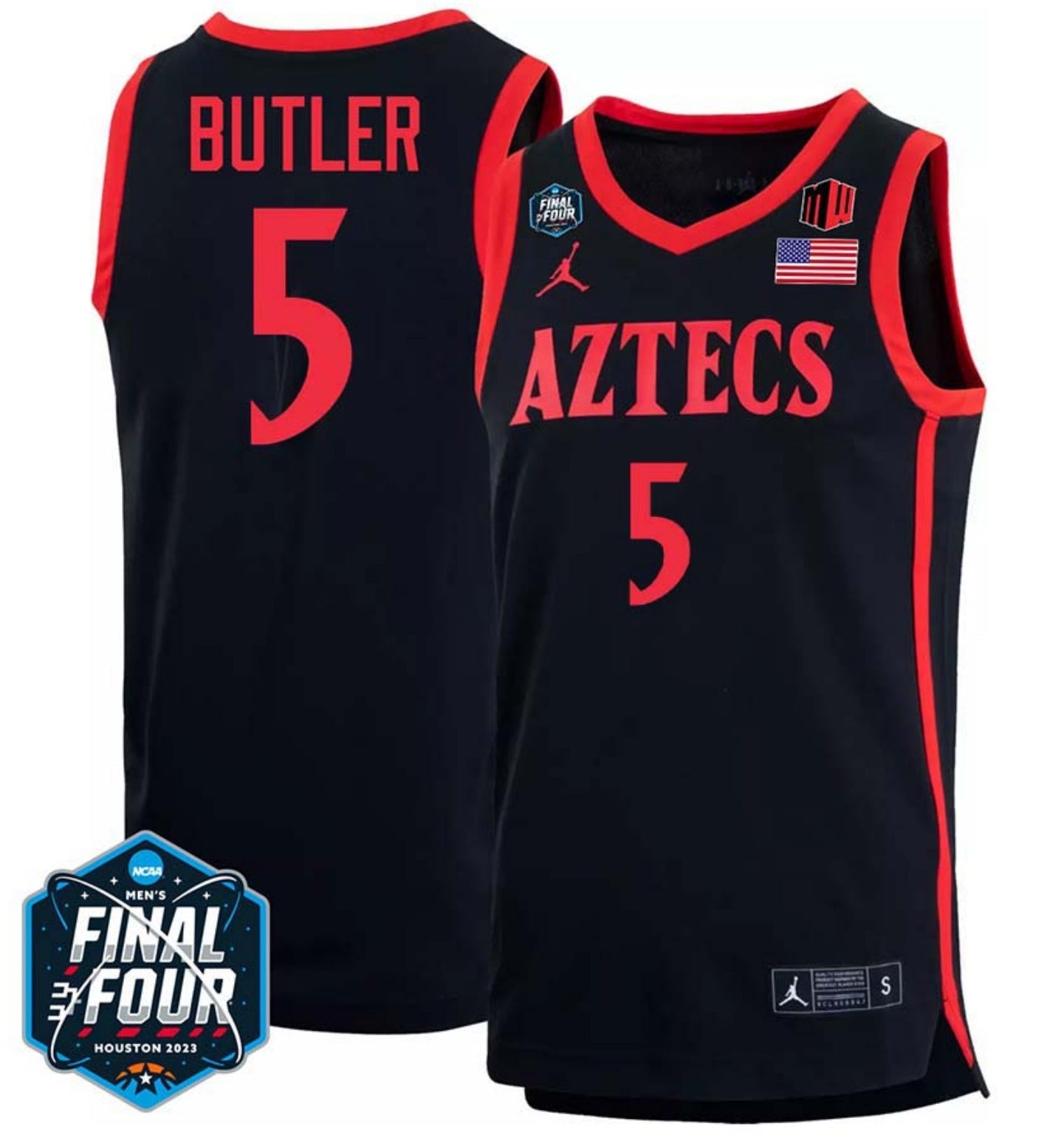 Lamont Butler Jersey San Diego State Aztecs College Basketball 2023 NCAA Final Four Black #5