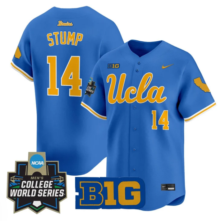 Landon Stump Jersey #14 UCLA Bruins 2025 World Series Stitched Blue