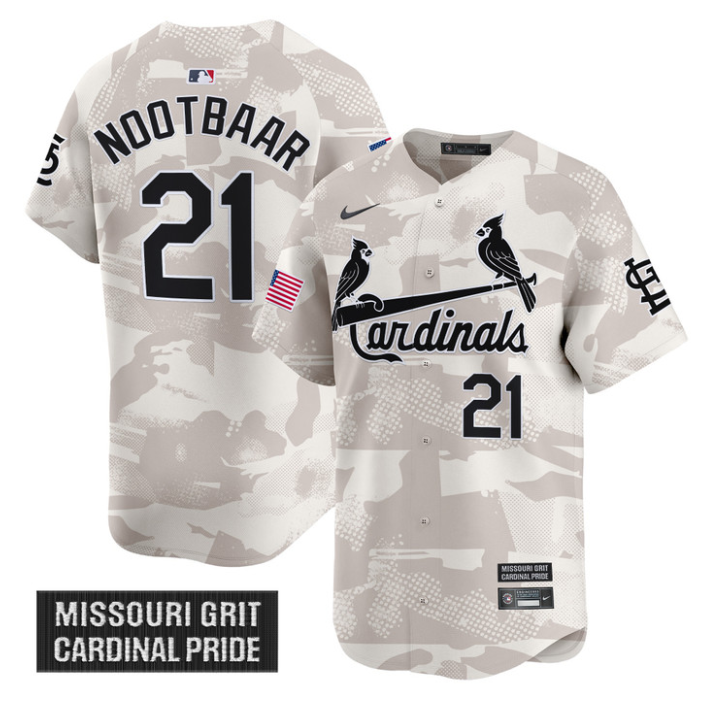 Lars Nootbaar Jersey #21 St. Louis Cardinals 2025 Armed Forces Day Vapor Stitched Camo